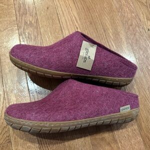 Glerups Wool Slip-On Rubber Outsole Cranberry/ Honey Rubber Womens US 9 EU 40
